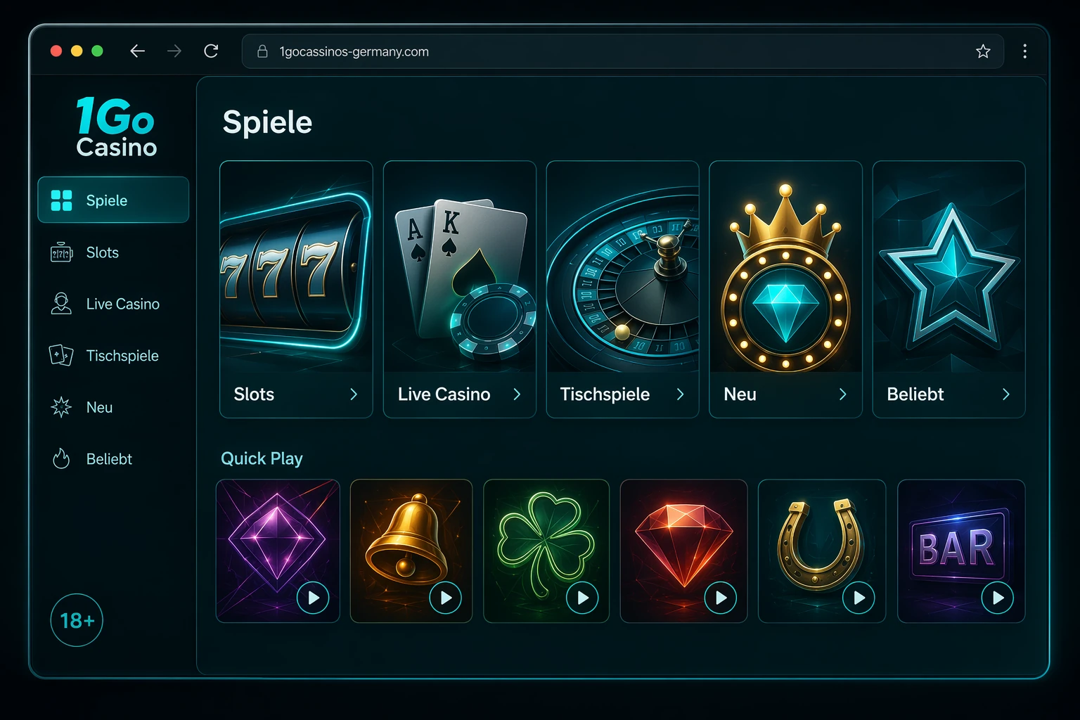 Welche Spiele bietet 1Go Casino?